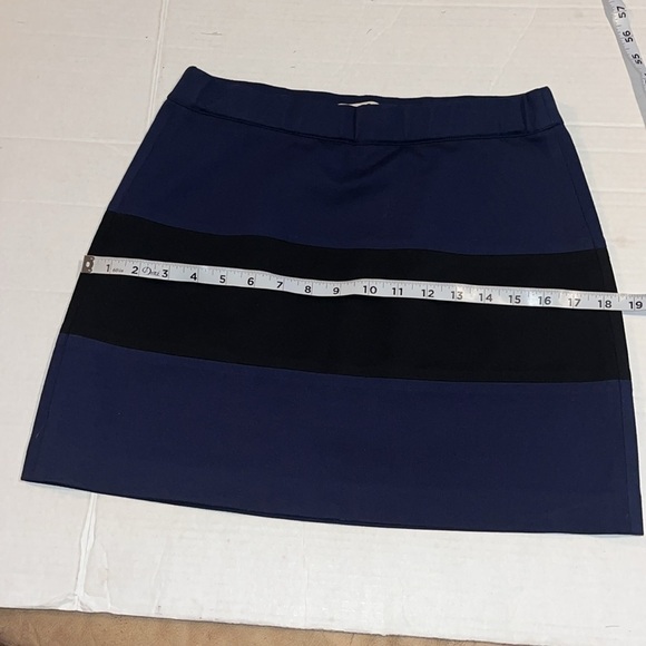 Tory Burch sport-S-black&blue horizontal stripe elastic waist stretch mini skirt - Picture 5 of 8